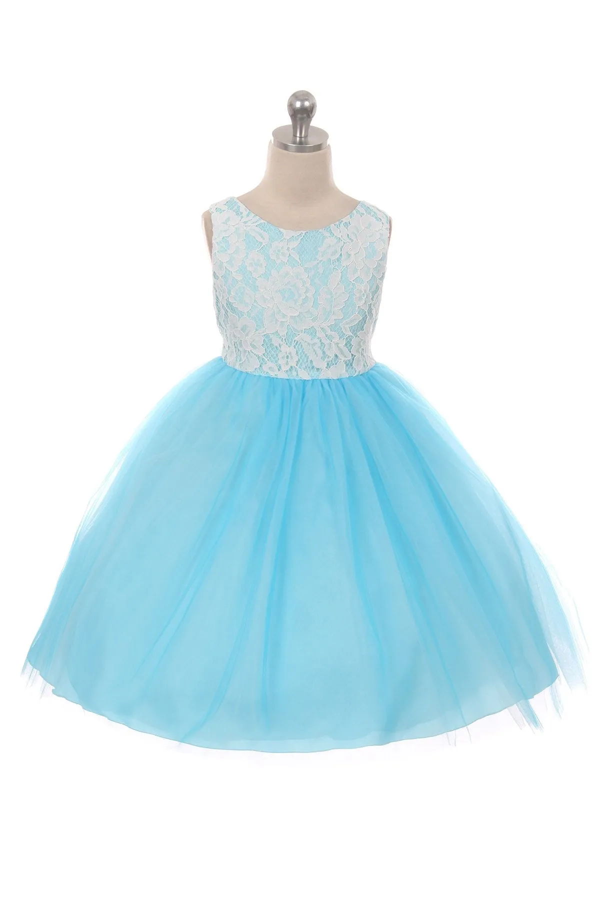 Lace Illusion Girls Dress