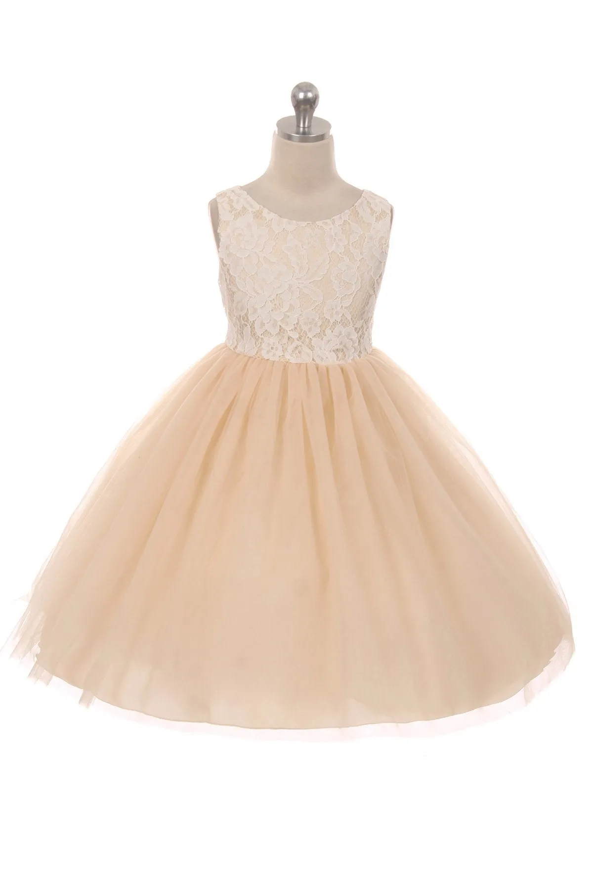 Lace Illusion Girls Dress