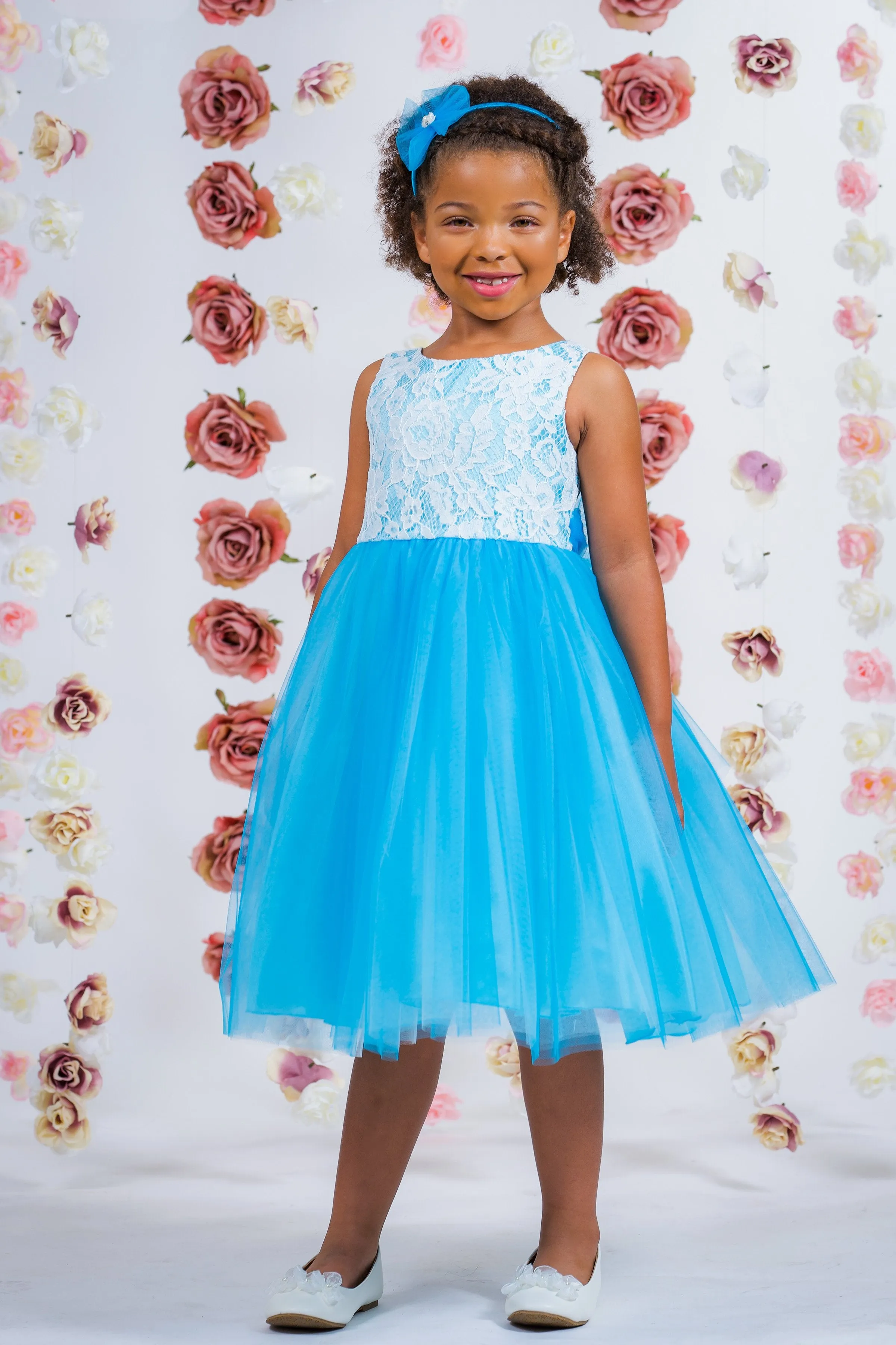 Lace Illusion Girls Dress