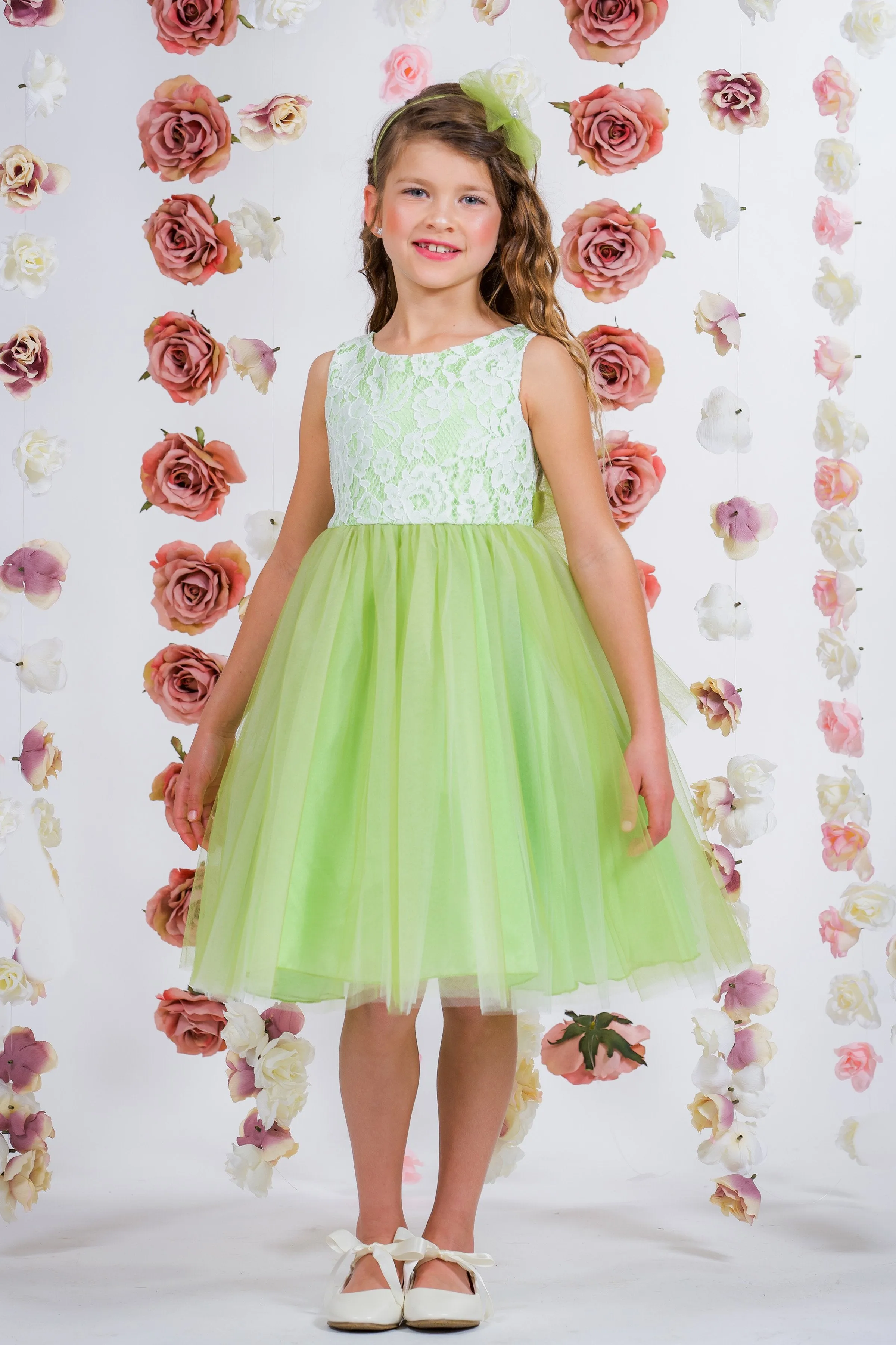 Lace Illusion Girls Dress