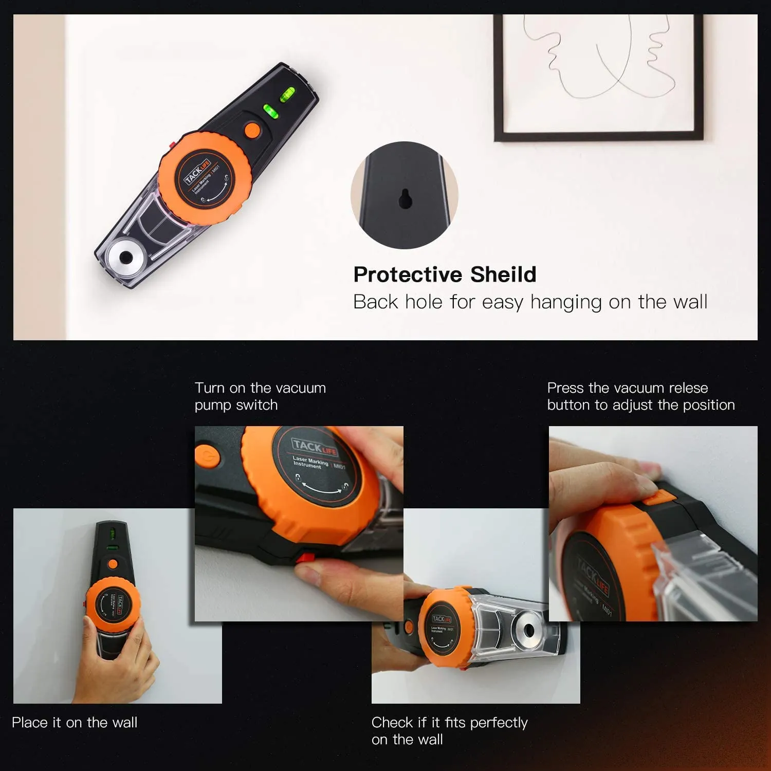 Laser Marking Instrument For Hanging with Bubble Level