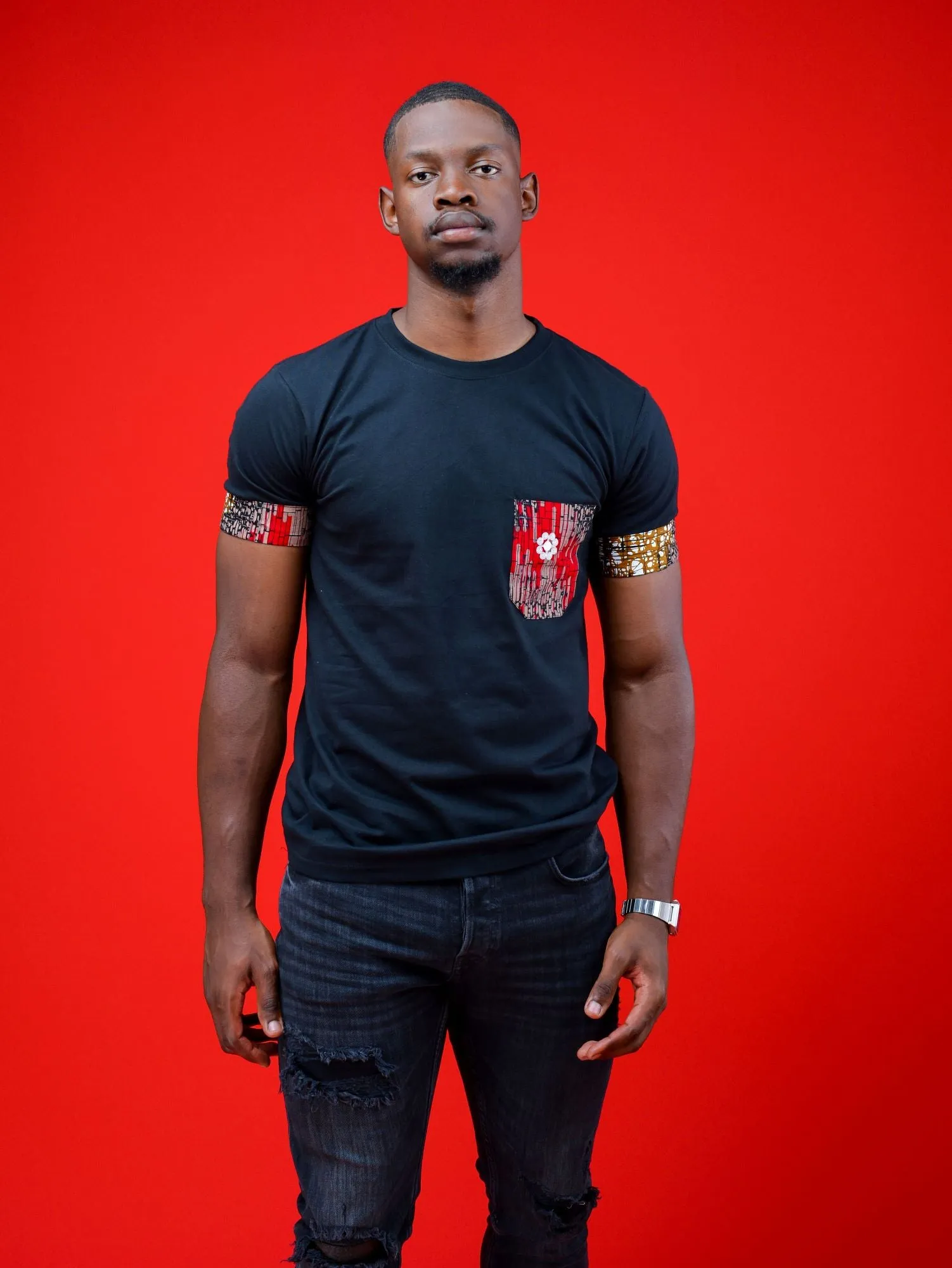 Mens - Thobile Black Cotton Tee