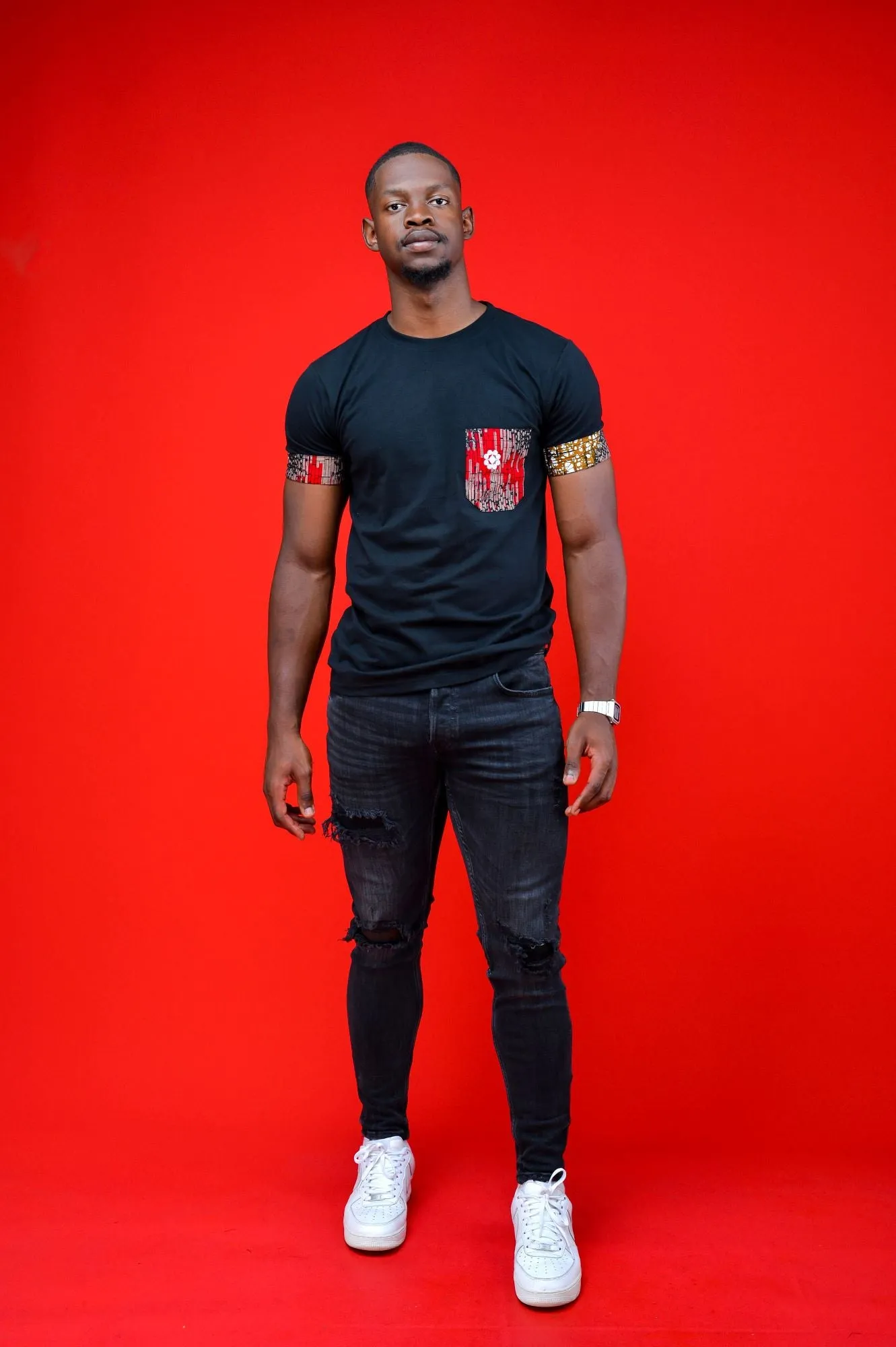 Mens - Thobile Black Cotton Tee