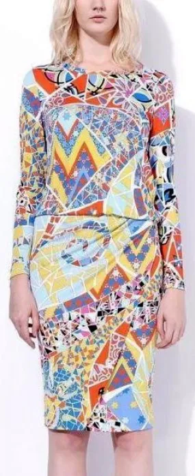 'Mosaico' Print Jersey Silk Dress