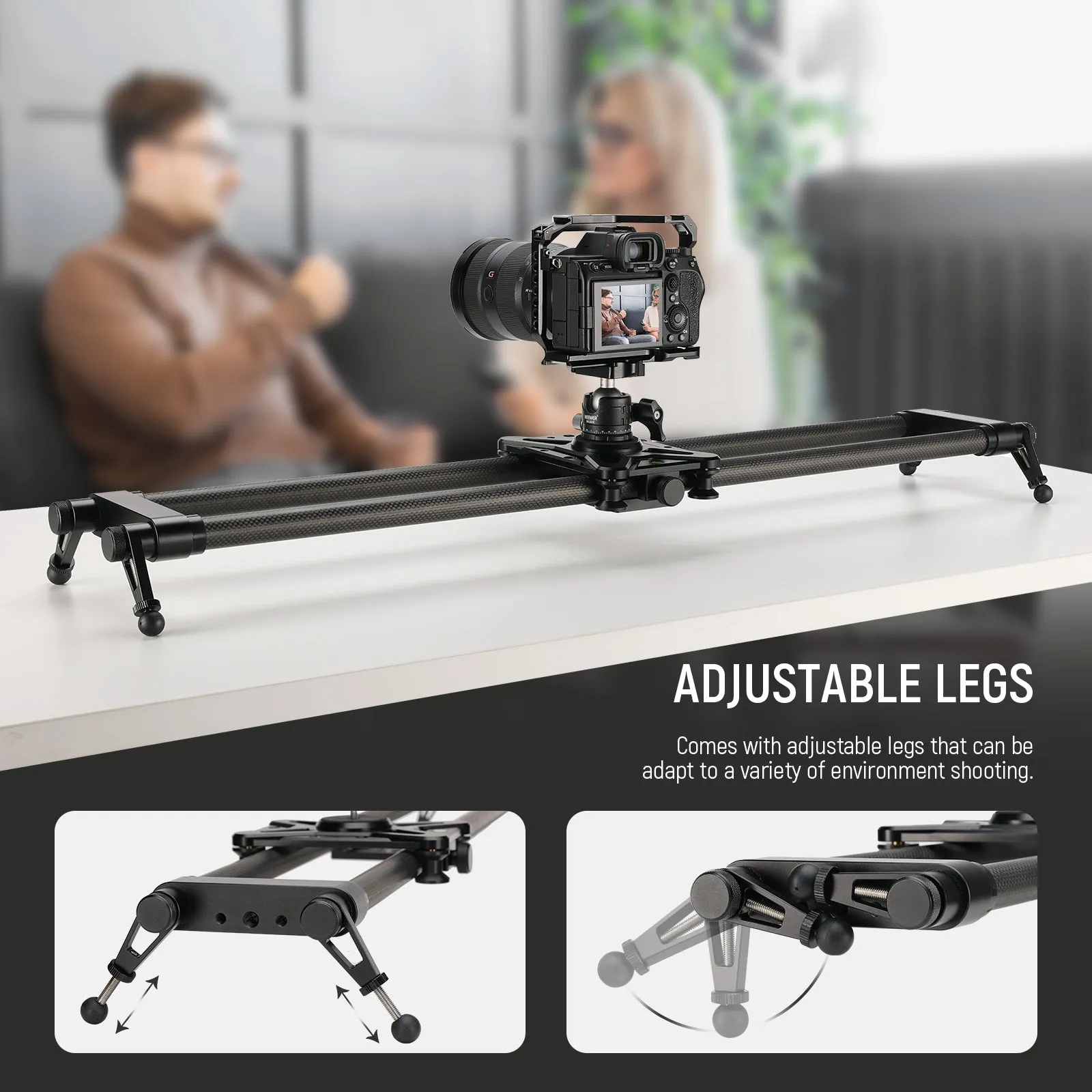 NEEWER CS120CM 47.2in/120cm Carbon Fiber Camera Slider