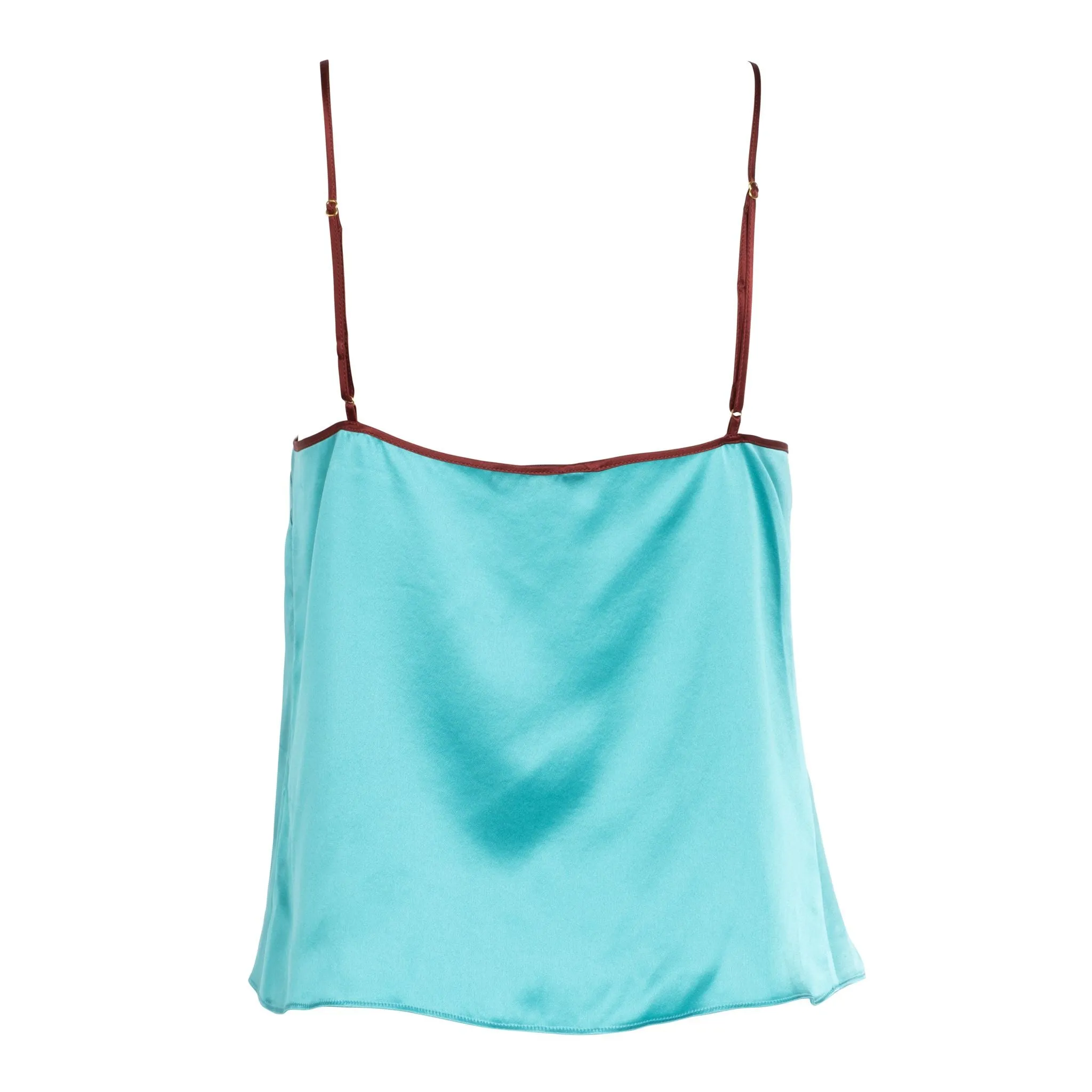 Neon Turquoise Lace-Trim Camisole