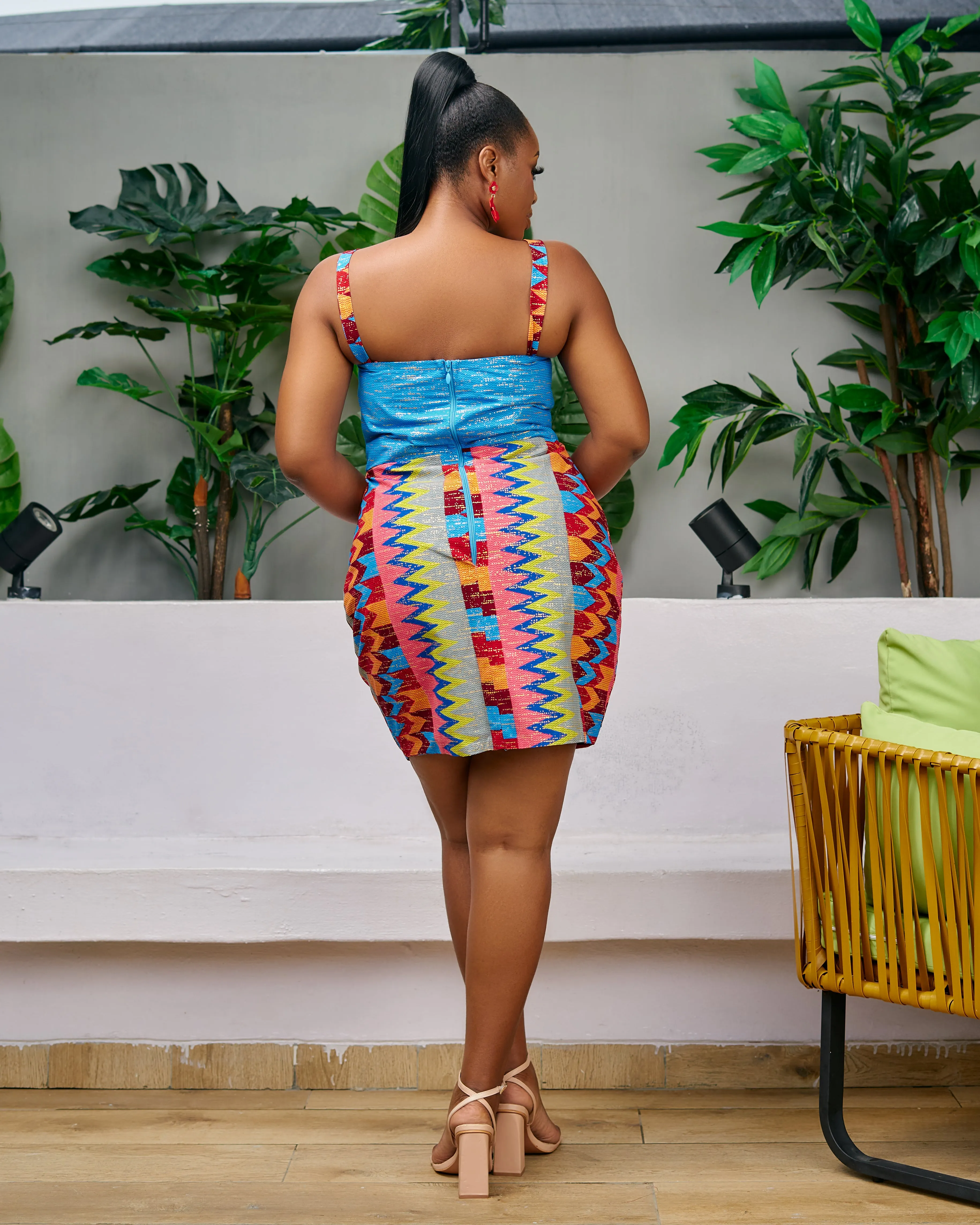 New in African Print Kente Corset Mini Dress - Nkem