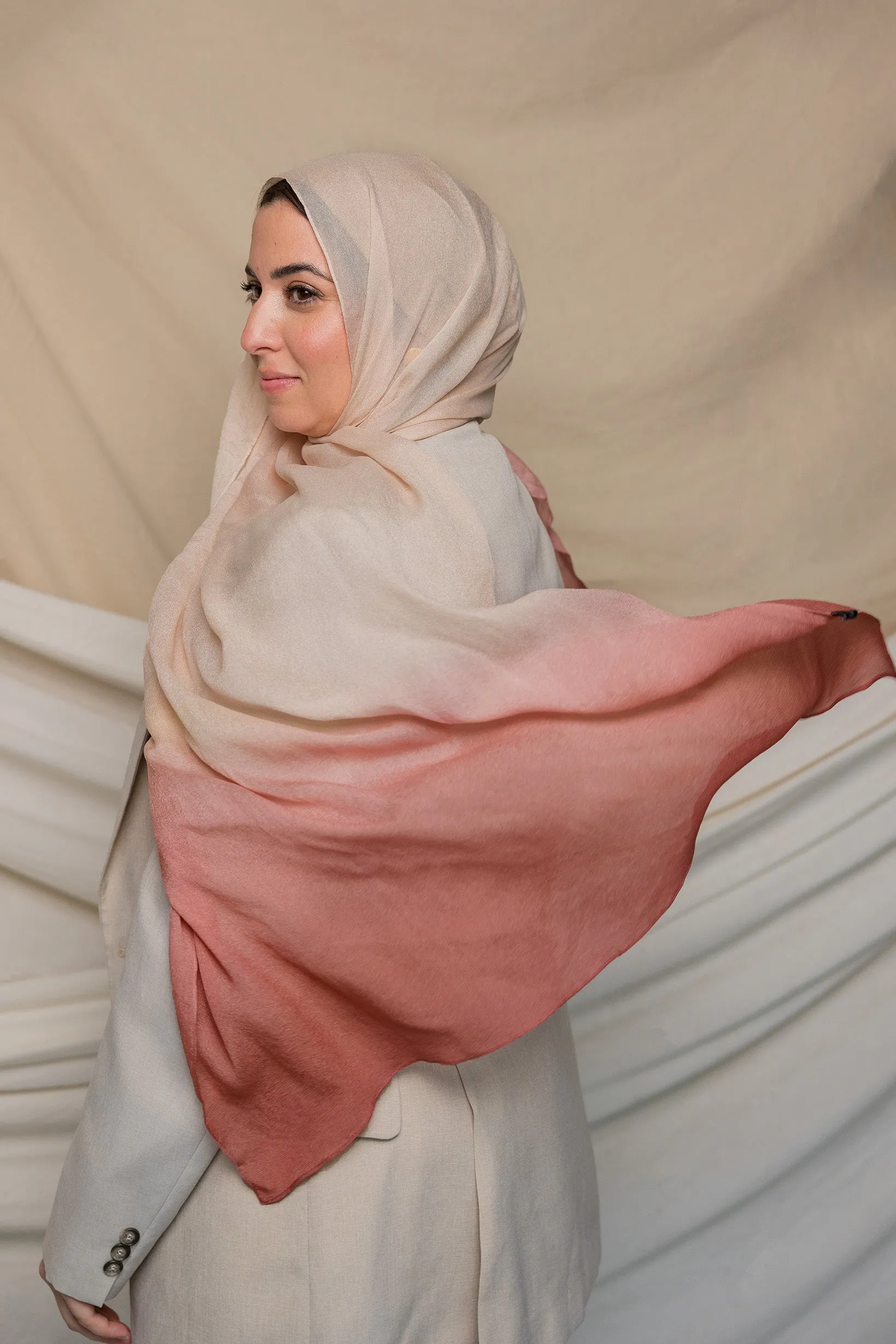 ombre blush silk chiffon