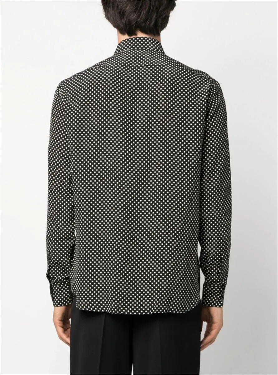 POLKA-DOT PRINT SILK SHIRT