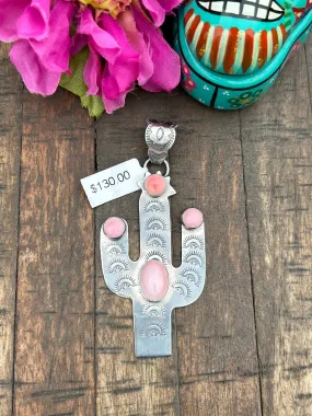 "Cotton Candy" Saguaro Cactus Pendant