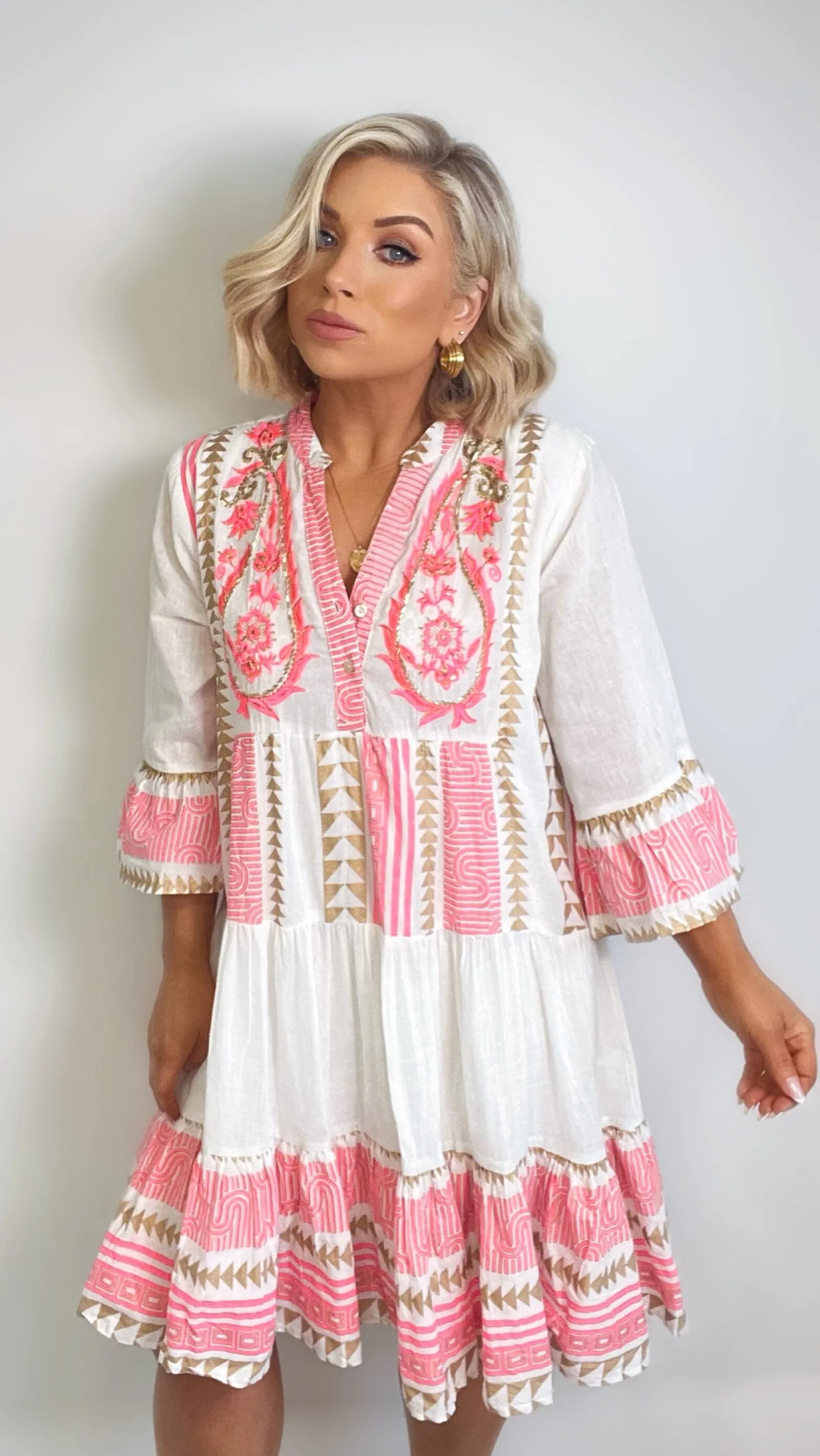 RAILAY COTTON DRESS - PINK