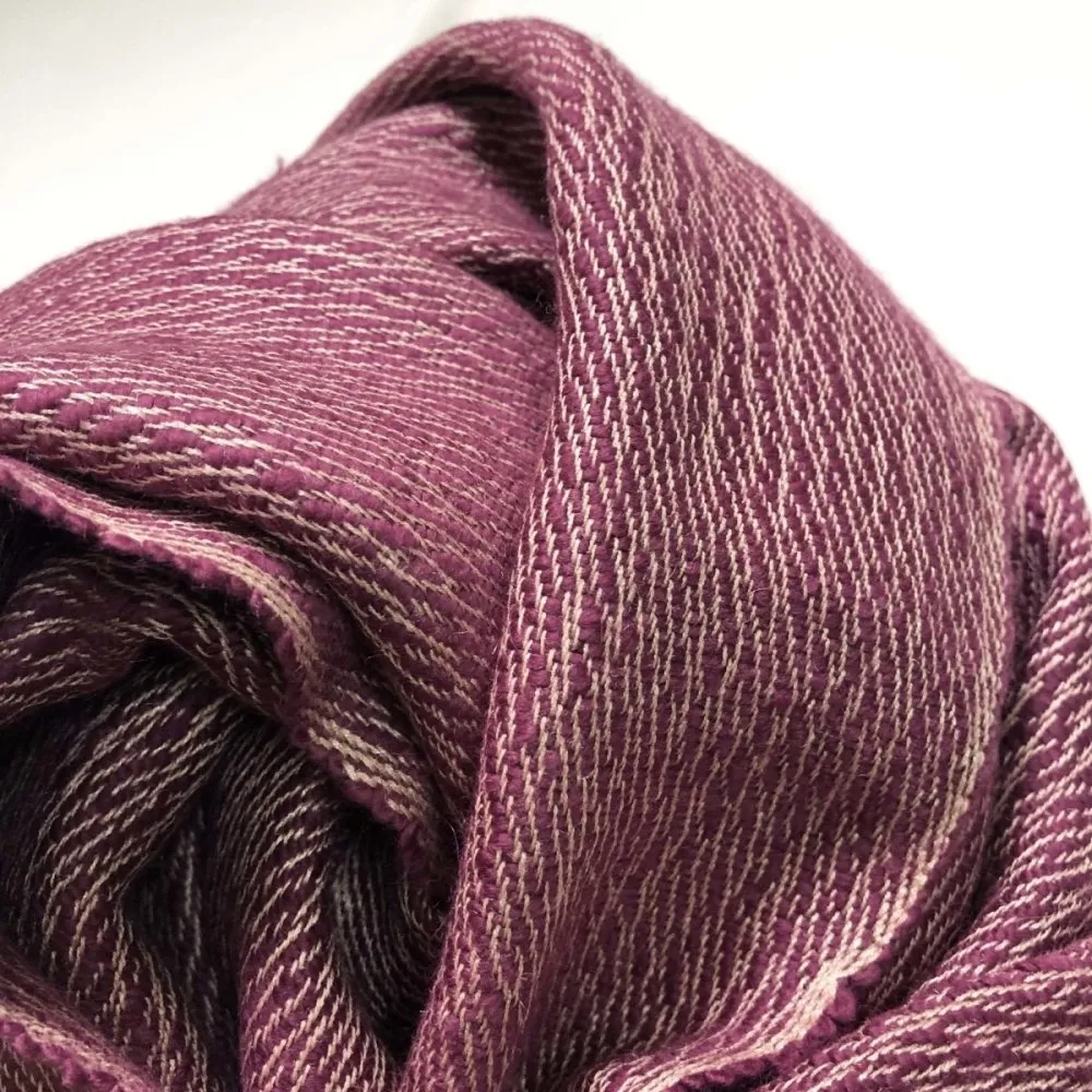 Raspberry Colour Silk & Wool Shawl