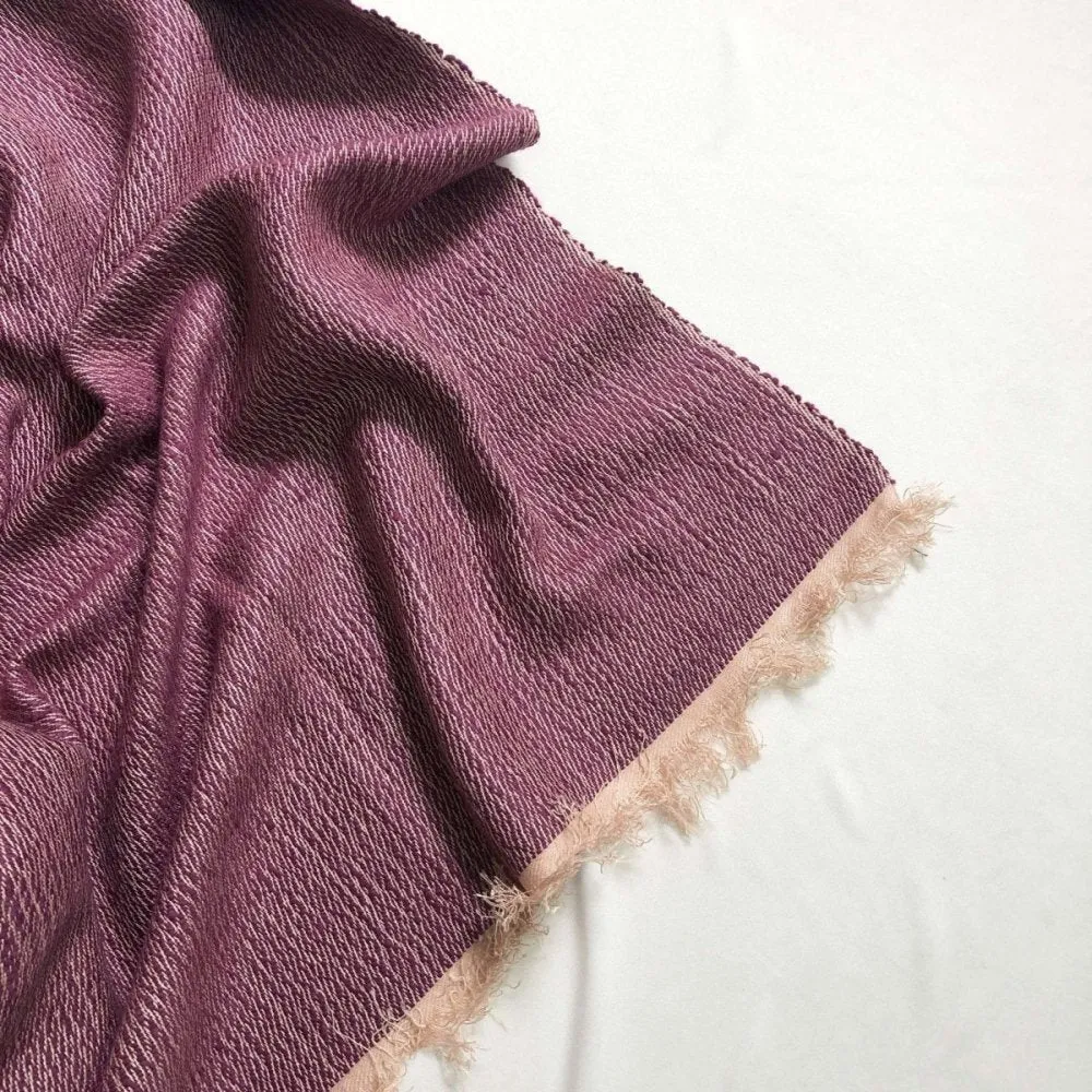 Raspberry Colour Silk & Wool Shawl