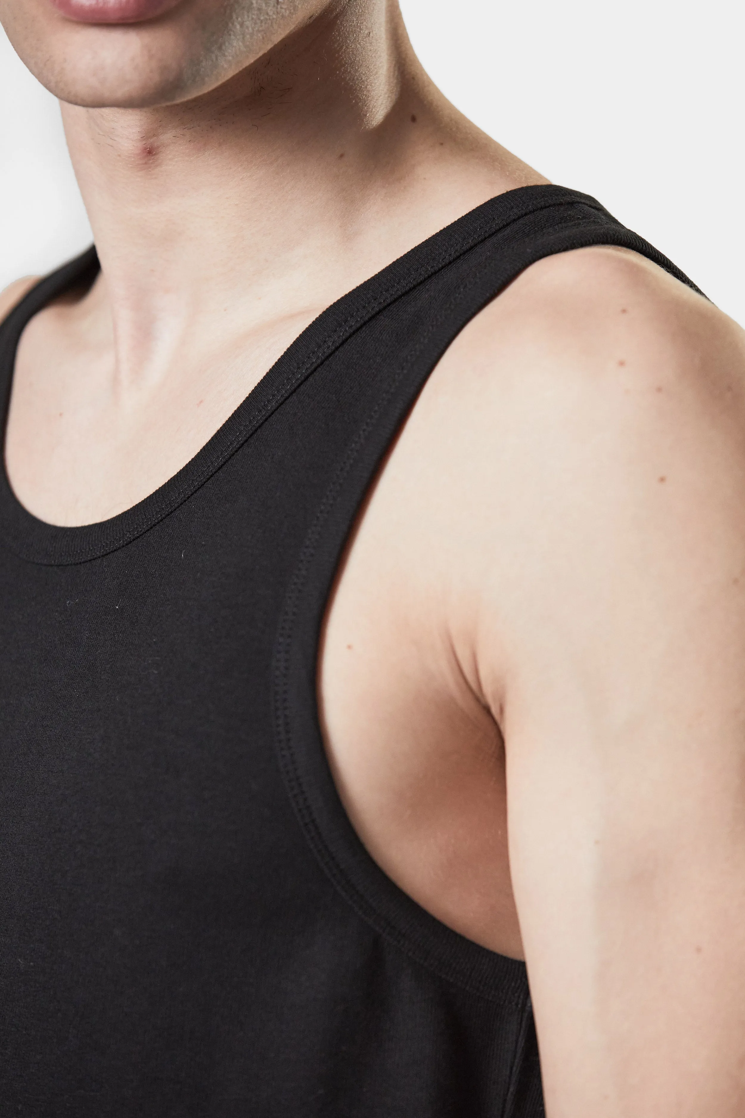 Scar-stitch cotton tank