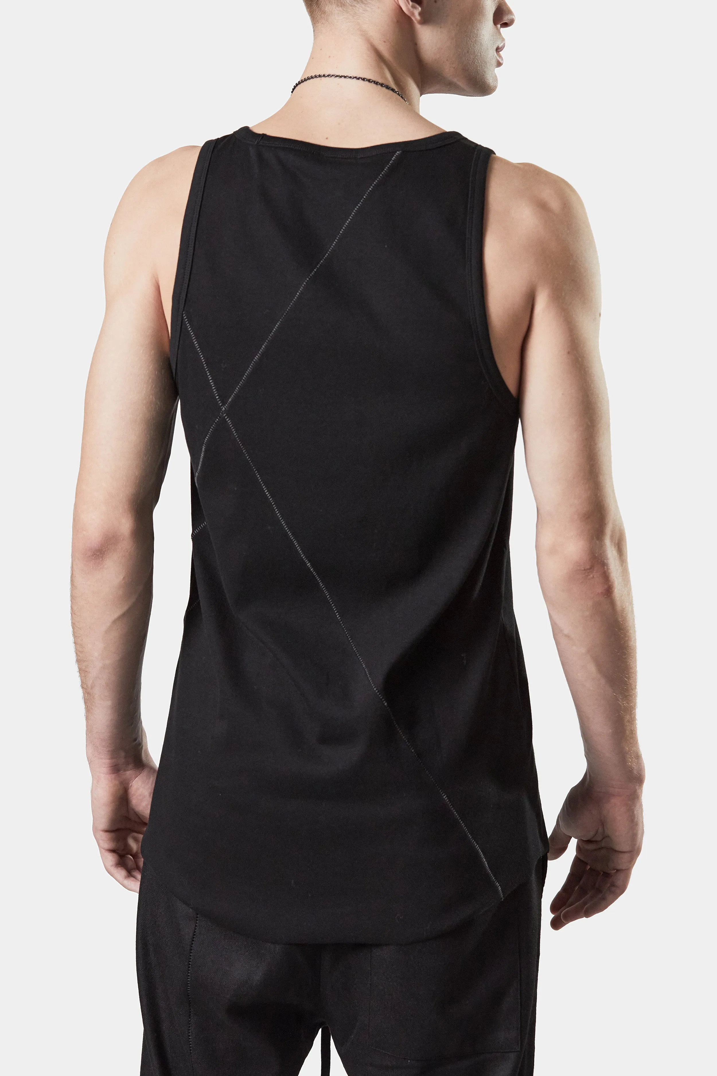 Scar-stitch cotton tank