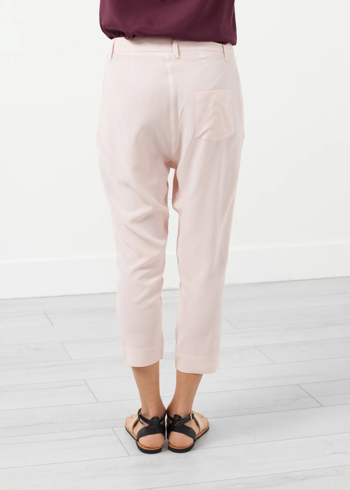 Elegant Silk Drop-Crotch Pants with Comfort Fit