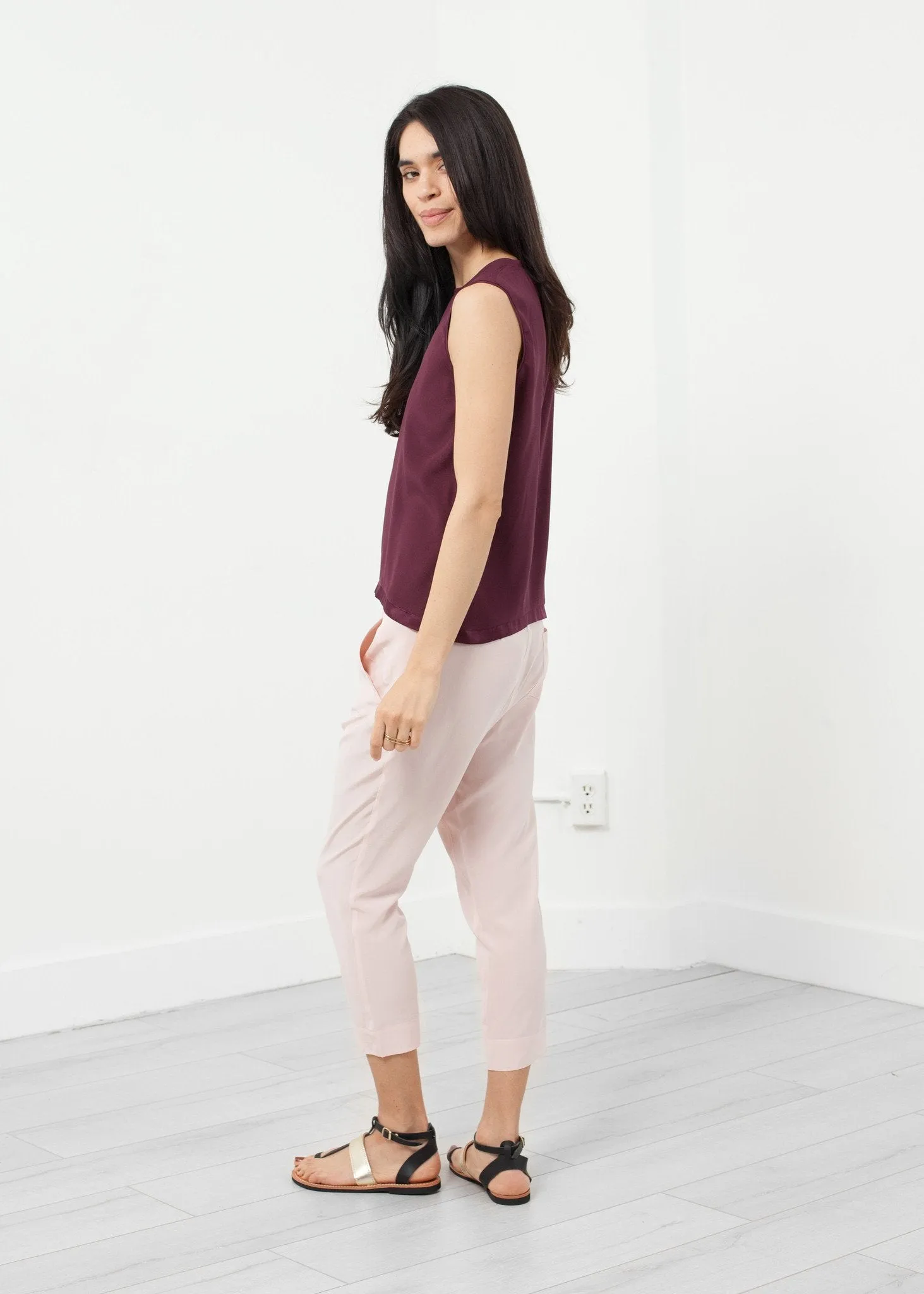 Elegant Silk Drop-Crotch Pants with Comfort Fit