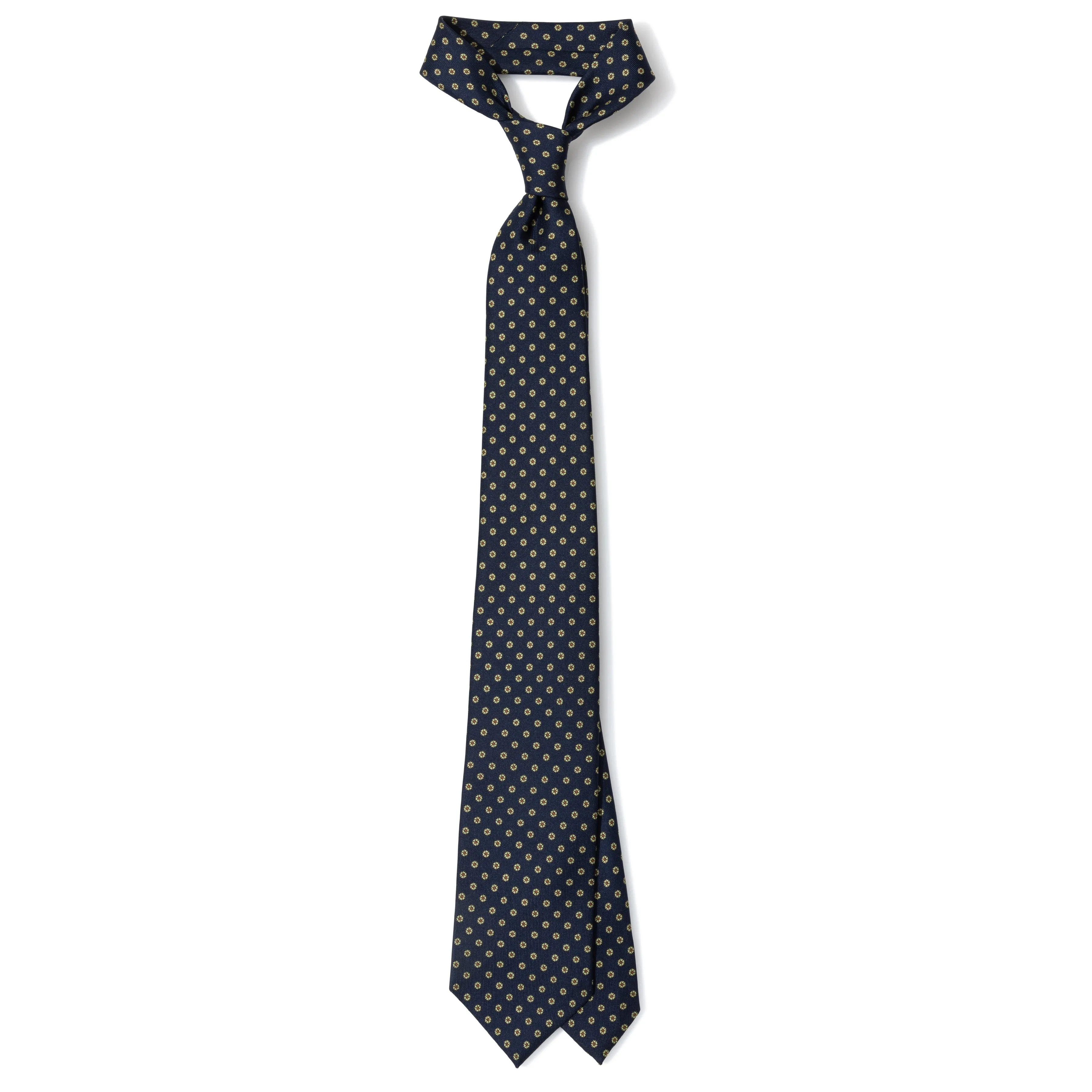 Silk Foulard Print Tipped Tie