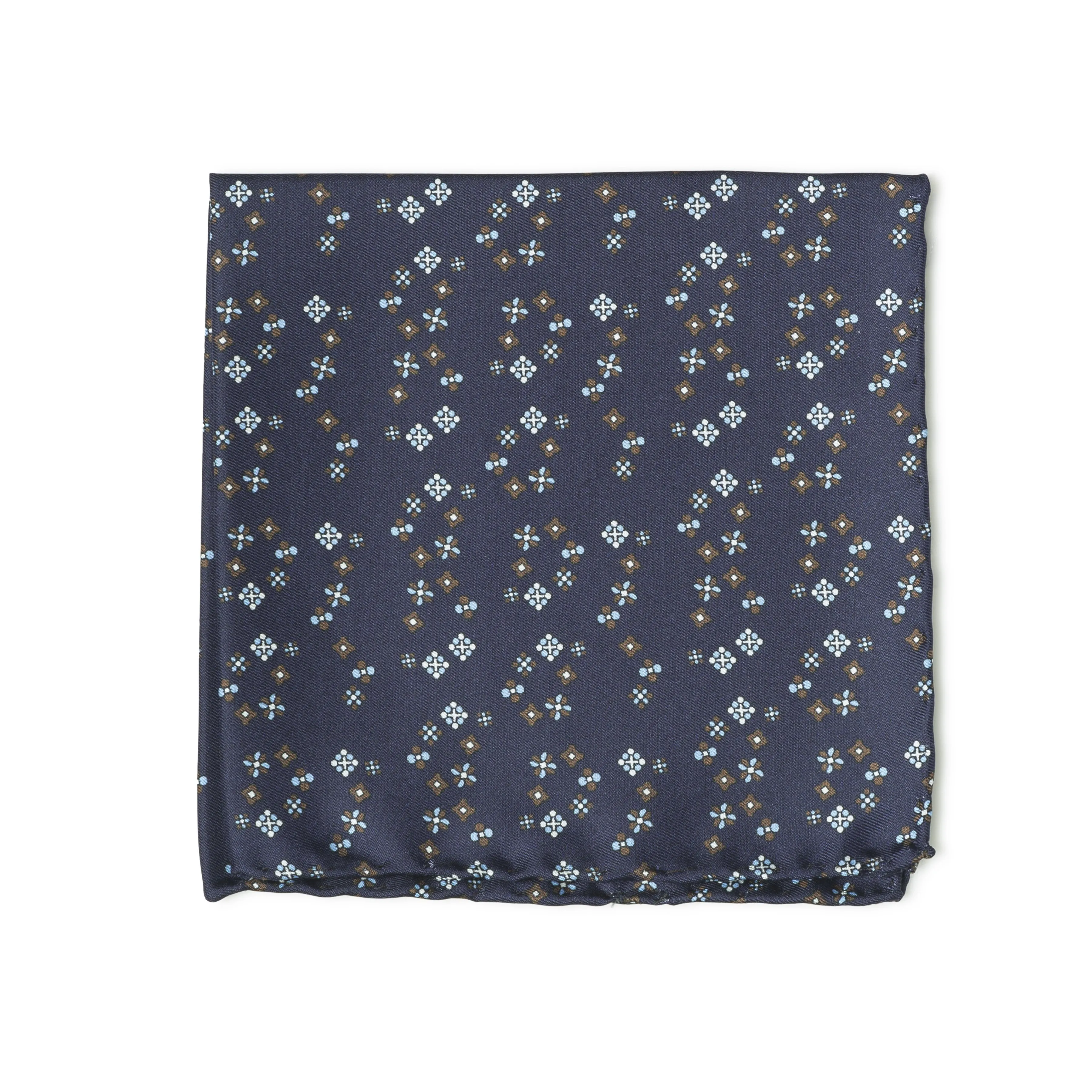 Silk Geometric Print Pocket Square