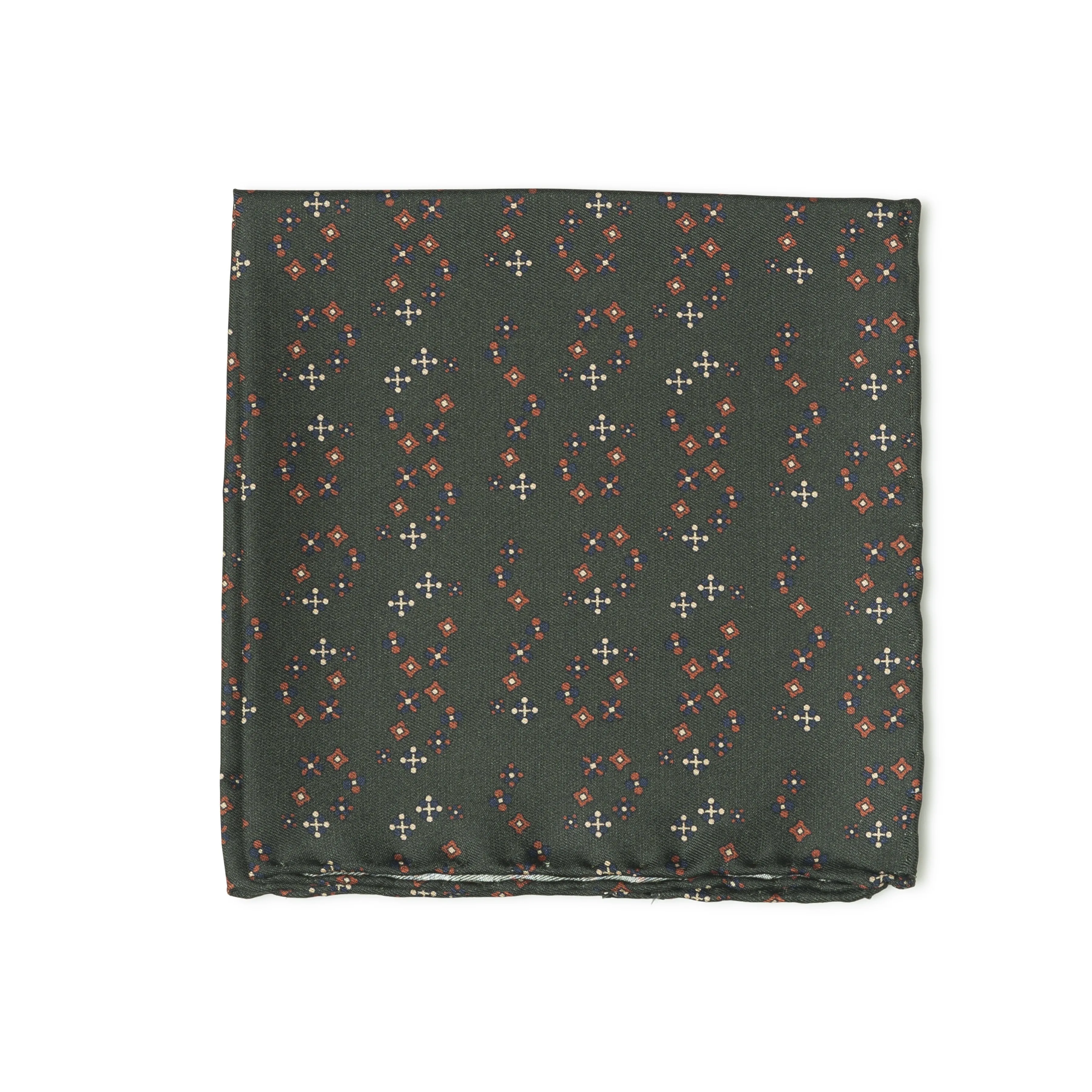 Silk Geometric Print Pocket Square