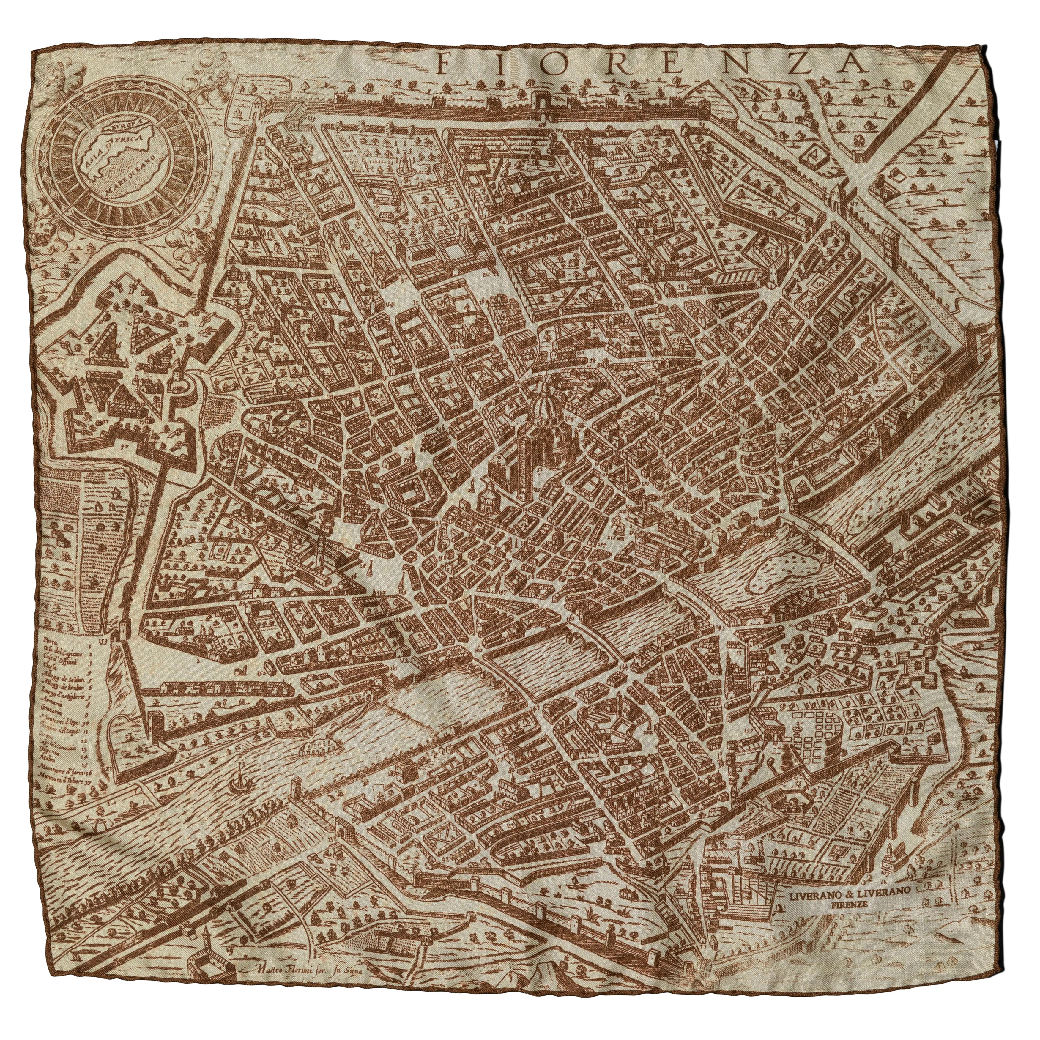 Silk Map Fiorenza Pocket Square