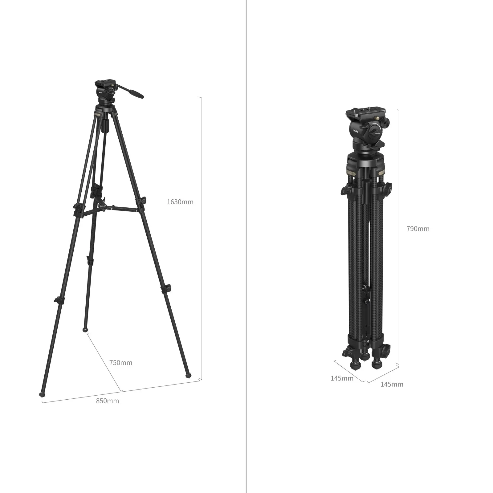 SmallRig Lightweight Video Carbon Fiber Tripod Kit AD-50 4685