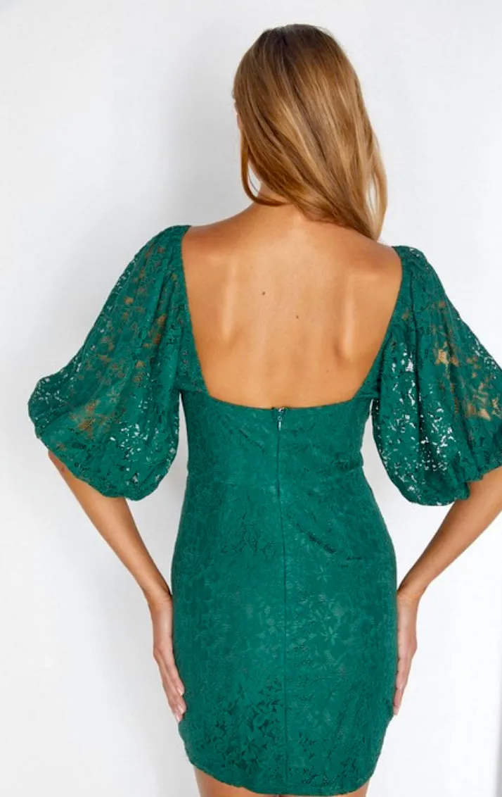 Soraya green lace dress