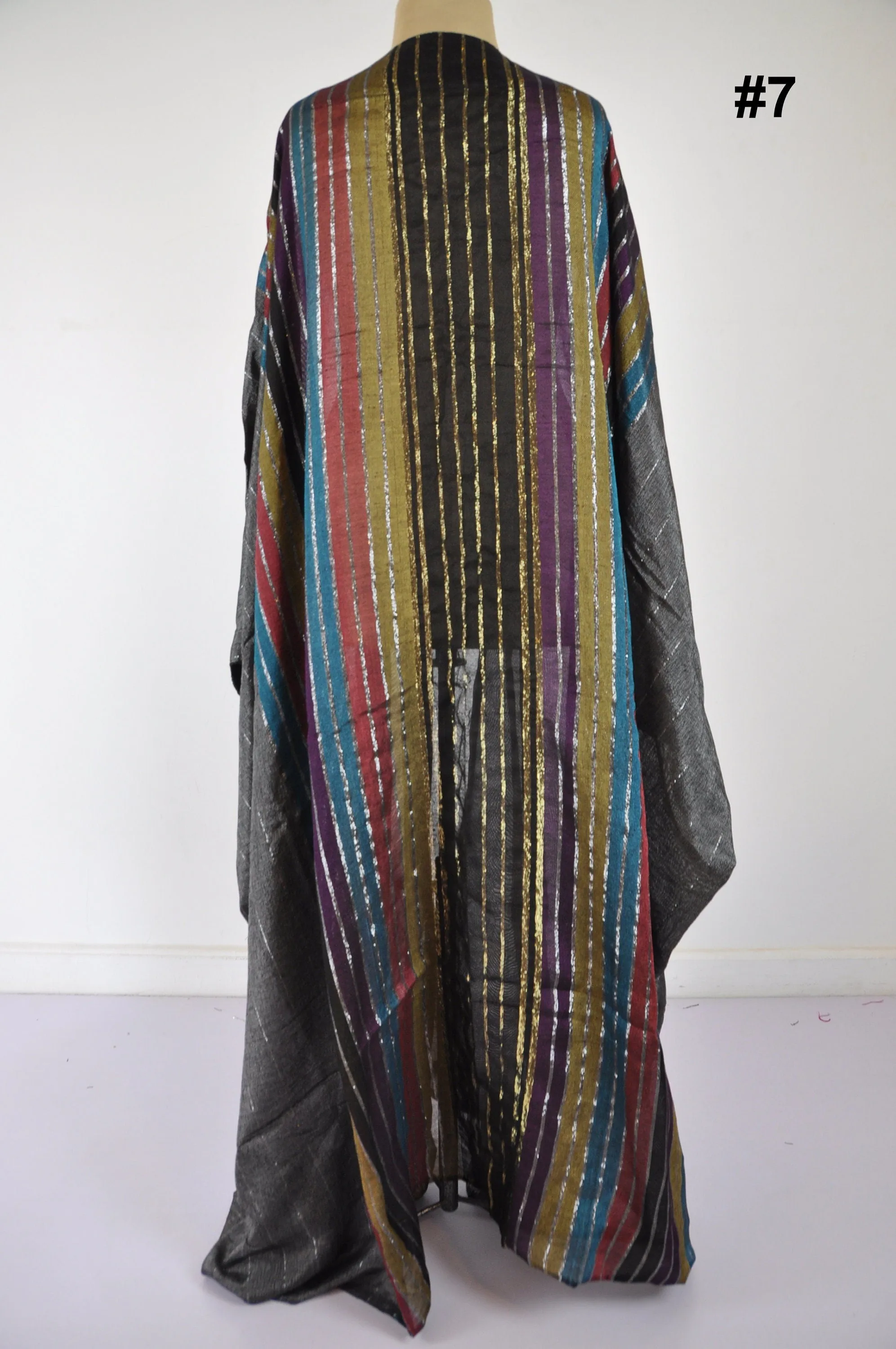 Stunning colorful hand loomed Silk Abaya with gold threads, Summer silk Abaya,  Silk Abaya, Colorful Abaya, Handmade Abaya, women abaya