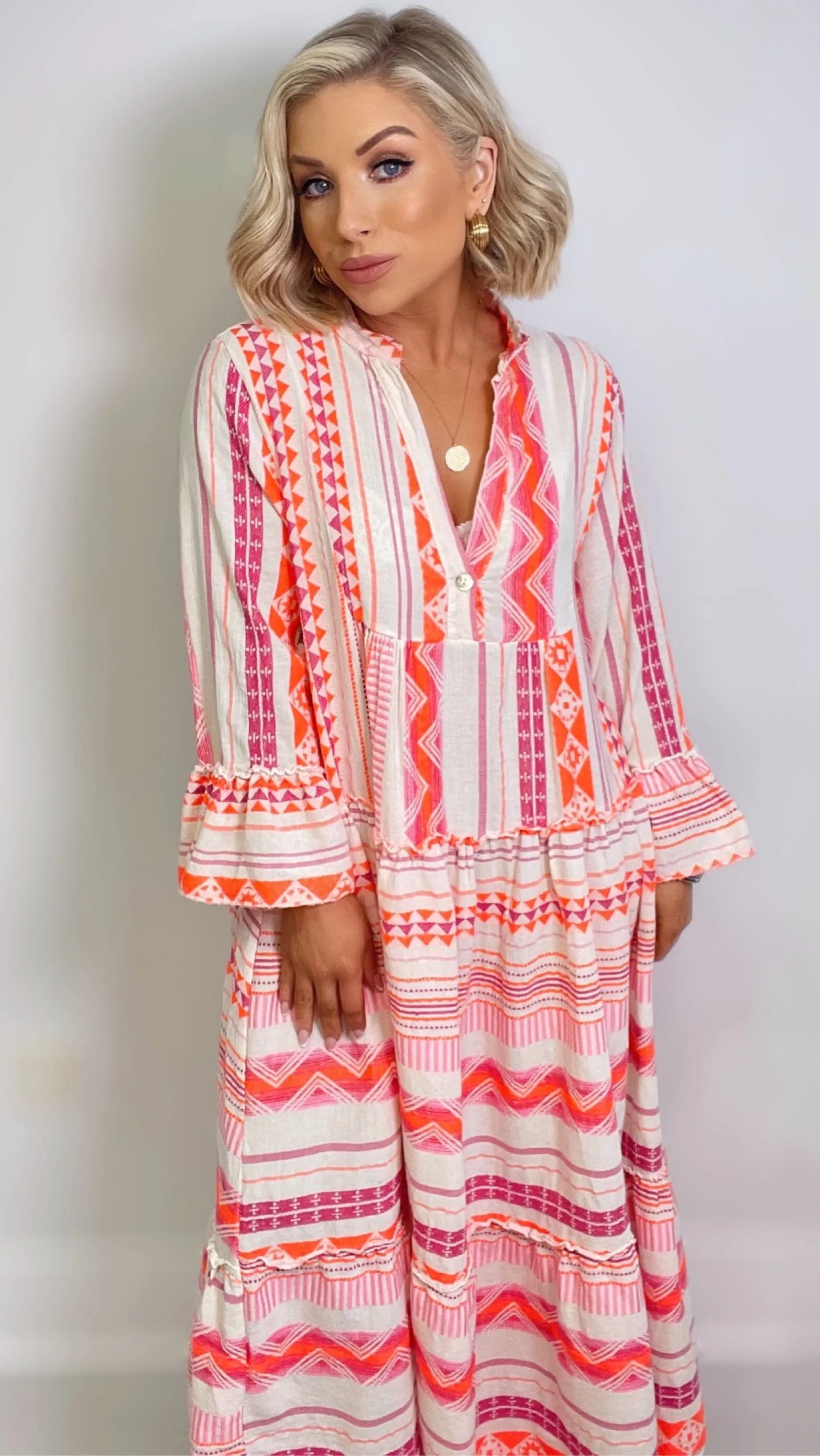 TALA AZTEC COTTON DRESS