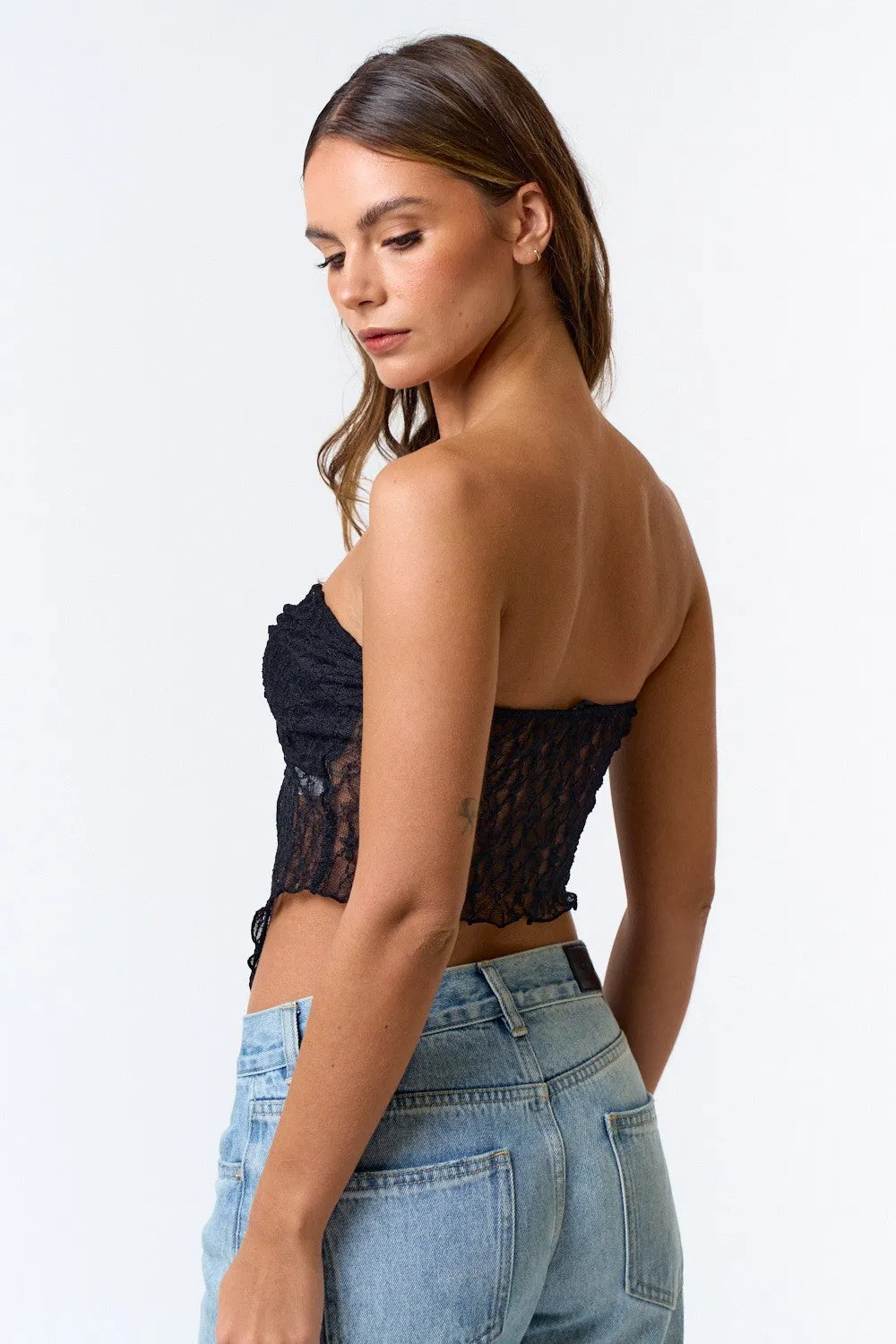 Twisted Lace Tube Top