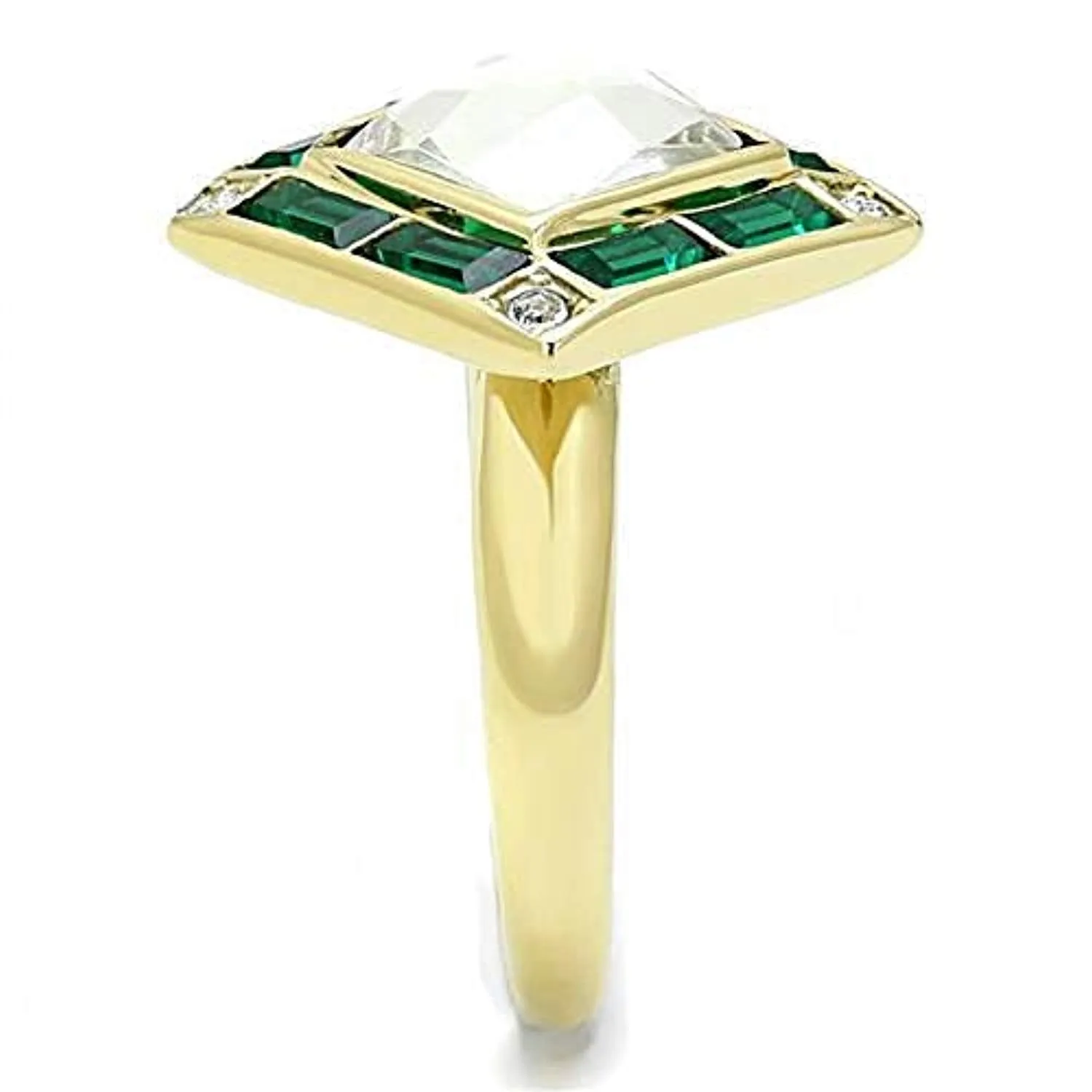 WildKlass Stainless Steel Ring IP Gold Women Synthetic Clear