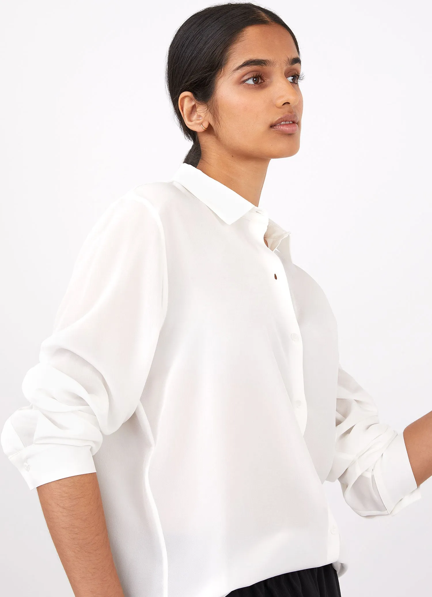 Women's Silk Blouse in Ecru